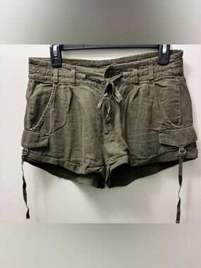 Free People Melvin Roll Cargo Shorts in olive green